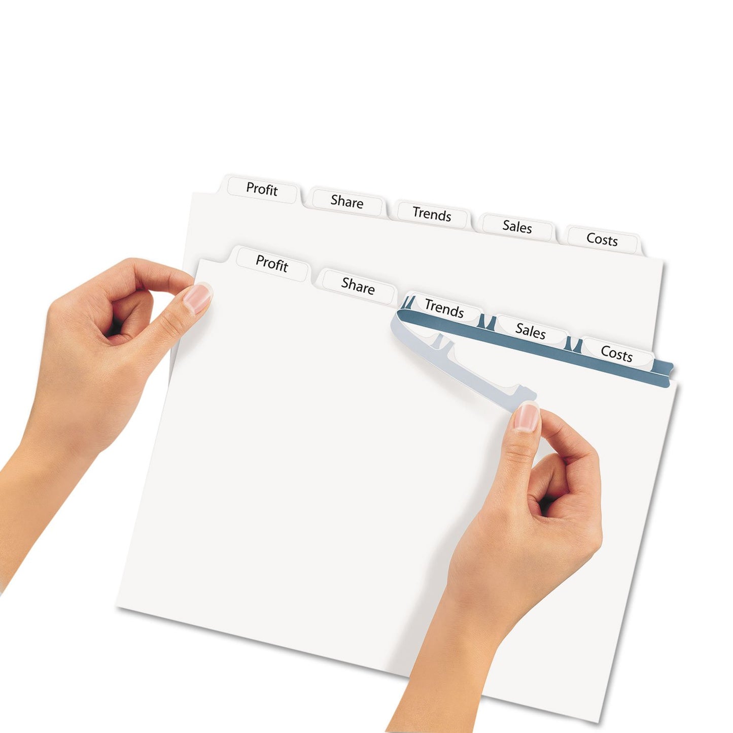 Avery 11490 Index Maker Print & Apply Clear Label Dividers w/White Tabs, 5-Tab, Letter