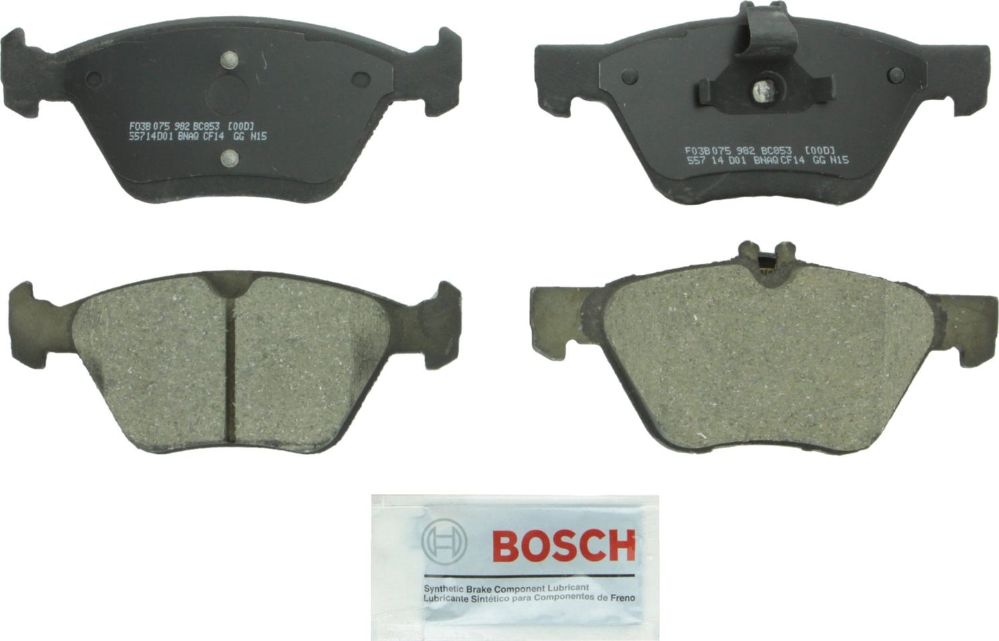 BOSCH BC853 QuietCast Premium Ceramic Disc Brake Pad Set - Compatible With Select Chrysler Crossfire; Mercedes-Benz E300, E320, E350, E430, SLK320; FRONT