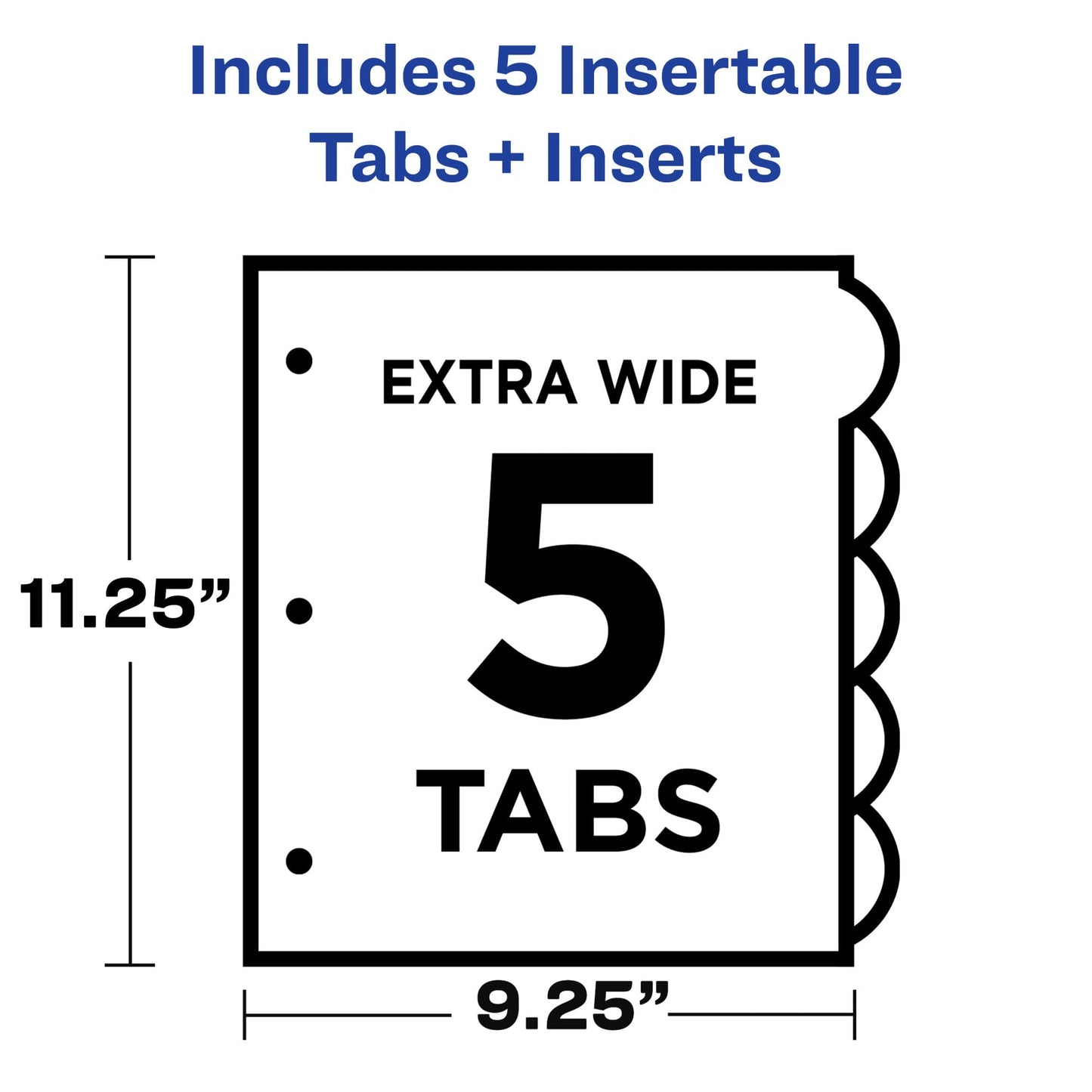 Avery Insertable Style Edge Pocket Plastic Dividers for 3 Ring Binders, 5 Tab Set, Multicolor, Works with Sheet Protectors, 1 Set (11292)