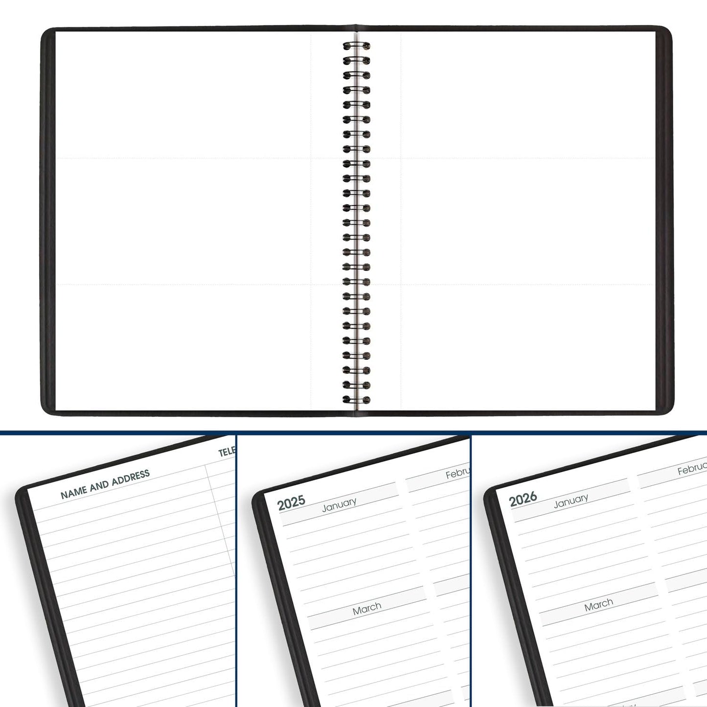 AT-A-GLANCE 2025 Planner, Monthly, 7" x 8-3/4", Medium, Large Print, Black (70LP090525)