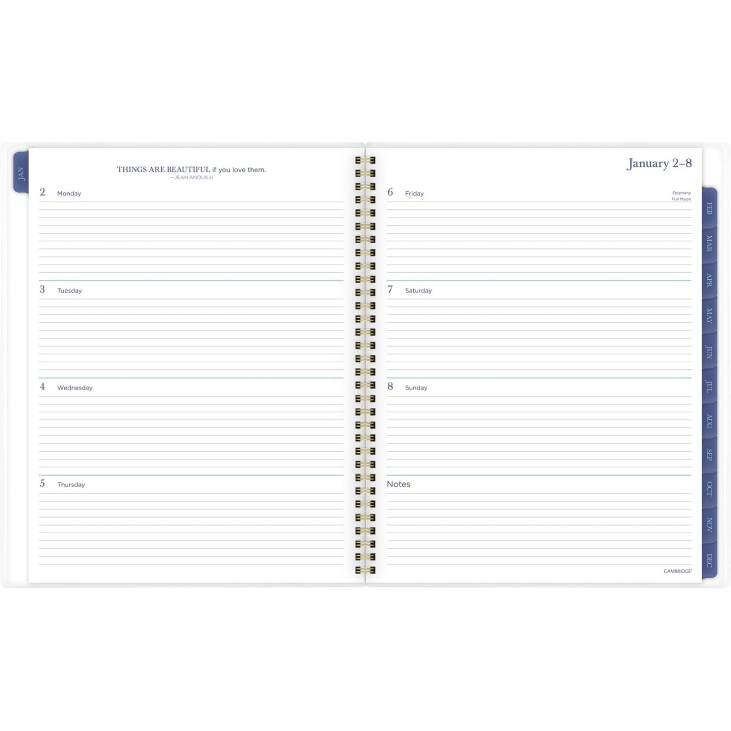 Cambridge Precious Weekly/Monthly Planner, Precious Floral Artwork, 11 x 8.5, Blue/Green/Pink Cover, 12-Month (Jan to Dec): 2023