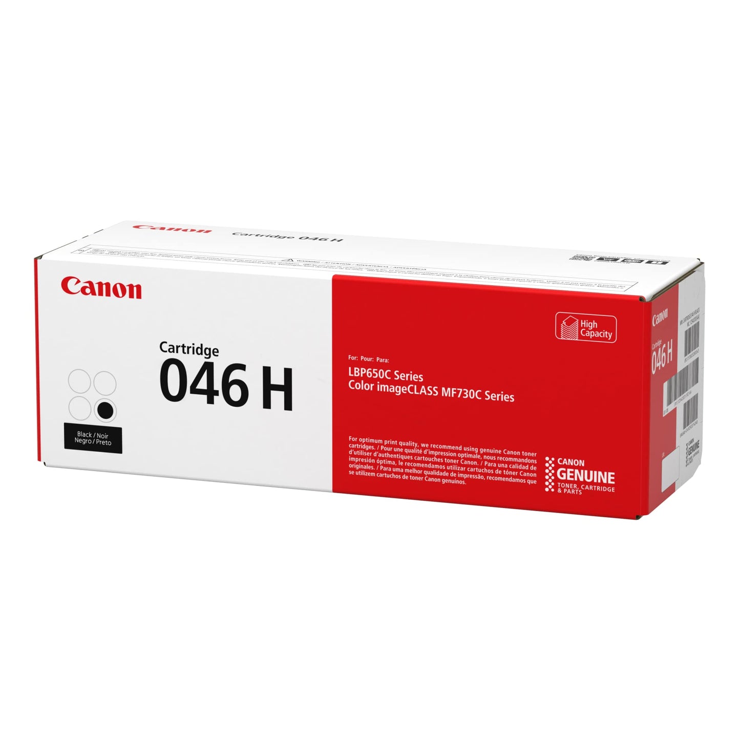 Canon Genuine Toner, Cartridge 046 Black, High Capacity (1254C001), 1 Pack Color imageCLASS MF735Cdw, MF733Cdw, MF731Cdw, LBP654Cdw Laser Printer