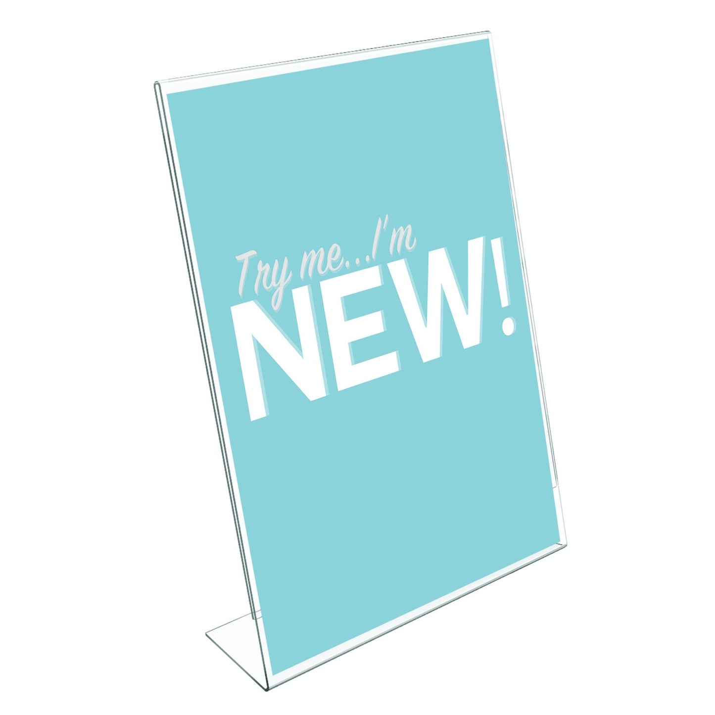 deflecto Classic Image Slanted Sign Holder, Portrait, 8.5 x 11 Insert, Clear