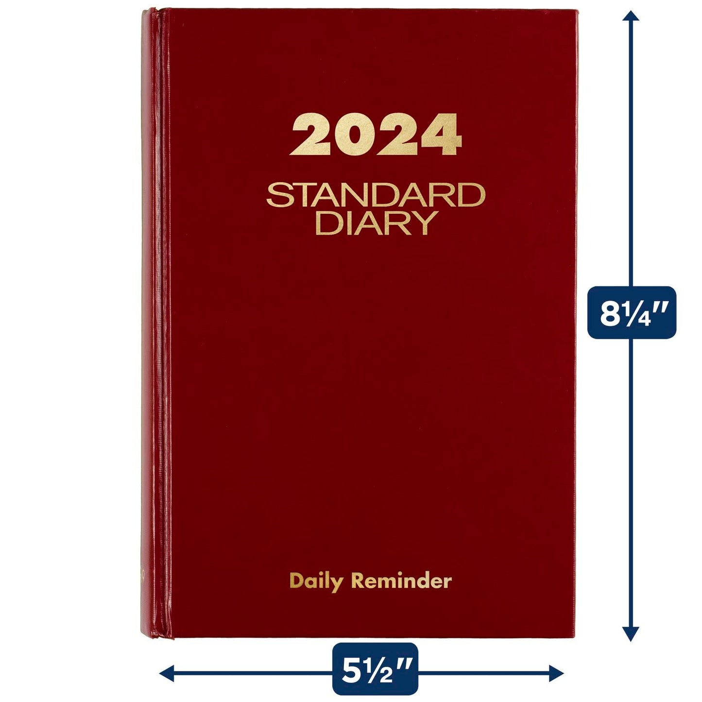 AT-A-GLANCE 2024 Daily Diary, Standard Planner Journal, 12 Month, 5-3/4" x 8-1/4", Small, Hardcover, Red (SD3891324)