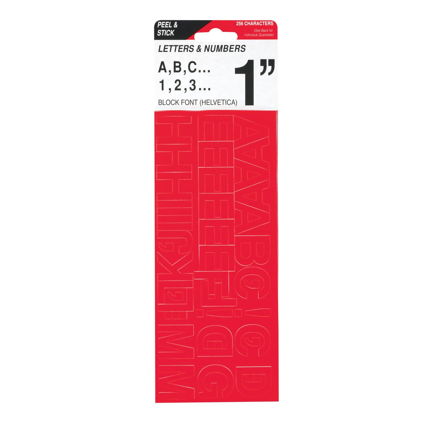 Cosco(R) Vinyl Peel Stick Letters And Numbers, 1in., Helvetica, Red