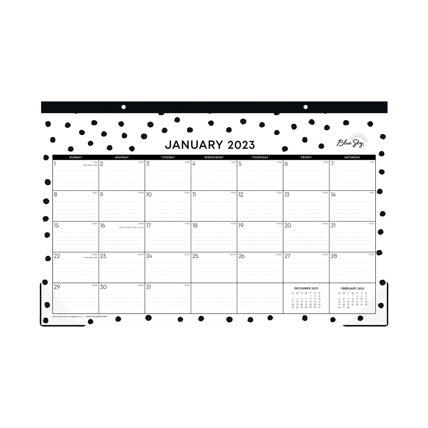 Blue Sky� Monthly Desk Pad Planning Calendar, 17" x 11", Deelie, January To December 2023, 138912