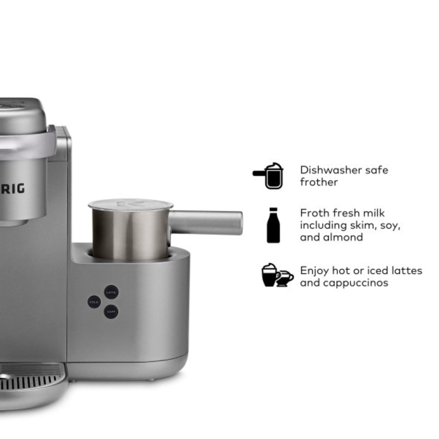 Keurig K-Cafe Special Edition Single Serve K-Cup Pod Coffee, Latte and Cappuccino Maker, Comes with Dishwasher Safe Milk Frother, Nickel