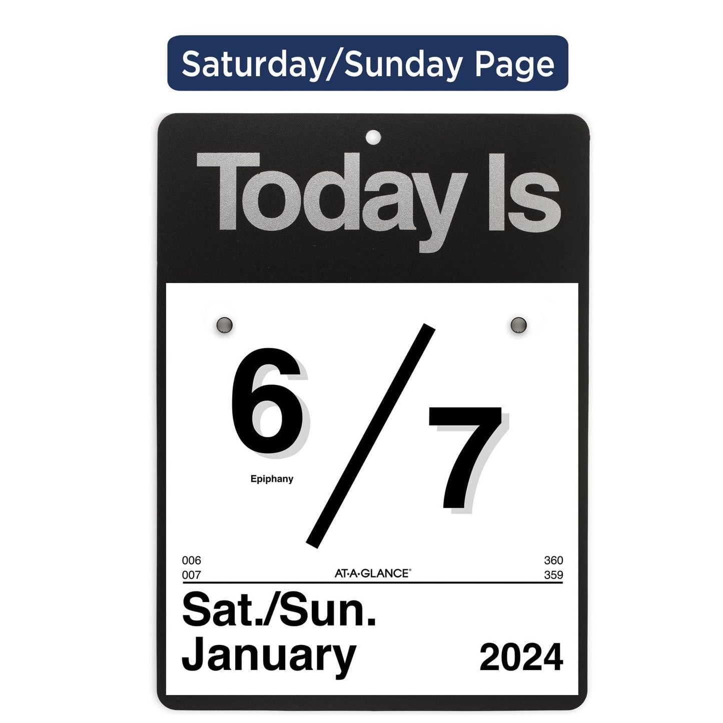 AT-A-GLANCE 2024 “Today Is” Daily Wall Calendar, 6" x 6", Small (K10024)
