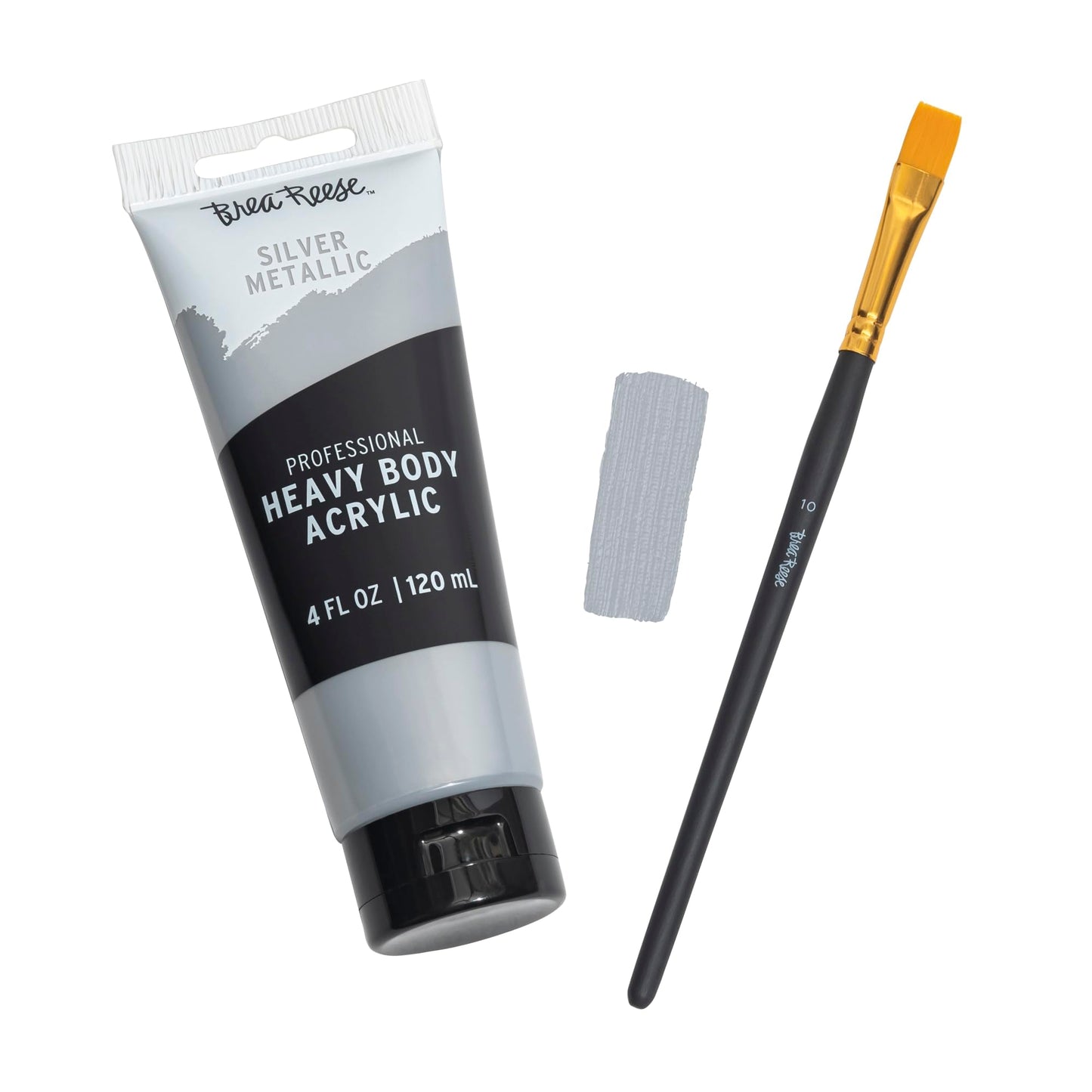 Brea Reese Professional Heavy-Body Acrylic Paint, 4 Oz, Silver