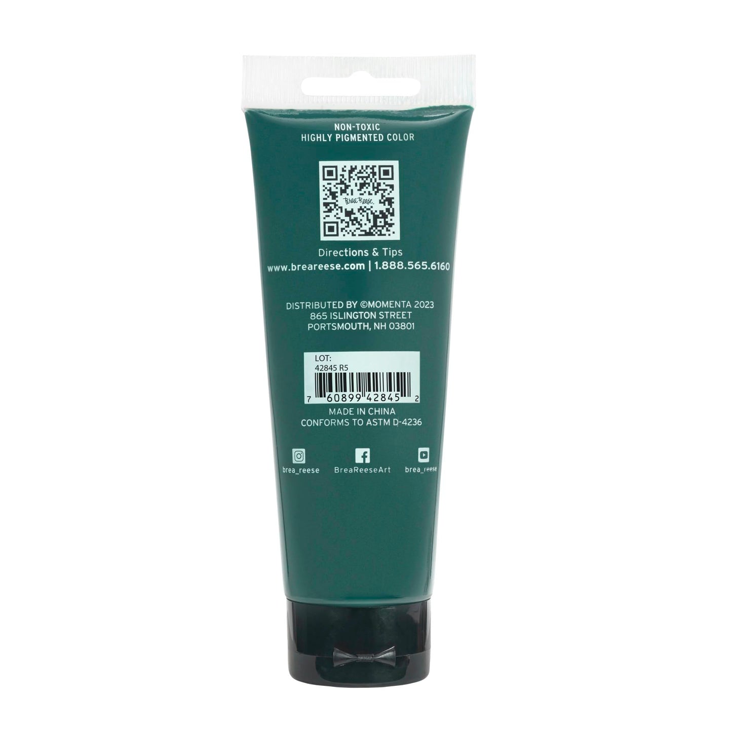 Brea Reese Professional Heavy-Body Acrylic Paint, 4 Oz, Cobalt Green