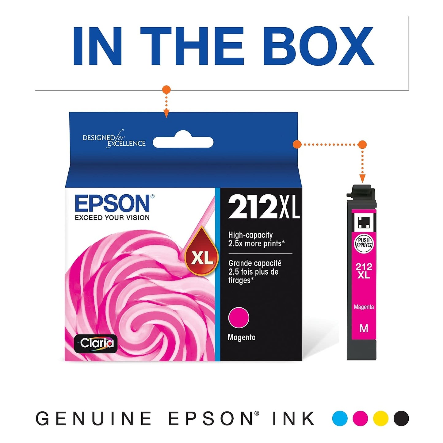 EPSON 212 Claria Ink High Capacity Magenta Cartridge (T212XL320-S) Works with WorkForce WF-2830, WF-2850, Expression XP-4100, XP-4105