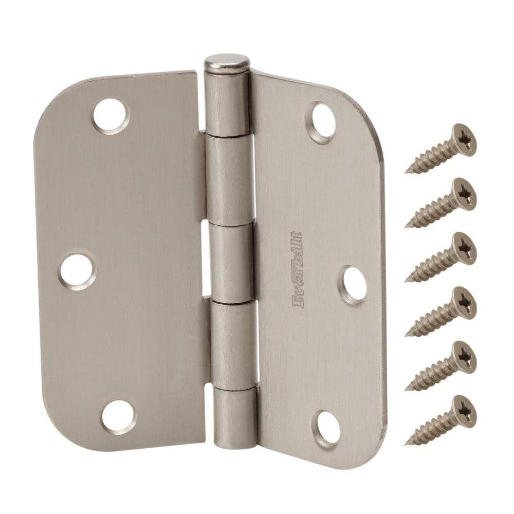 Everbilt 3-1/2 in. x 5/8 in. Satin Nickel Radius Door Hinge