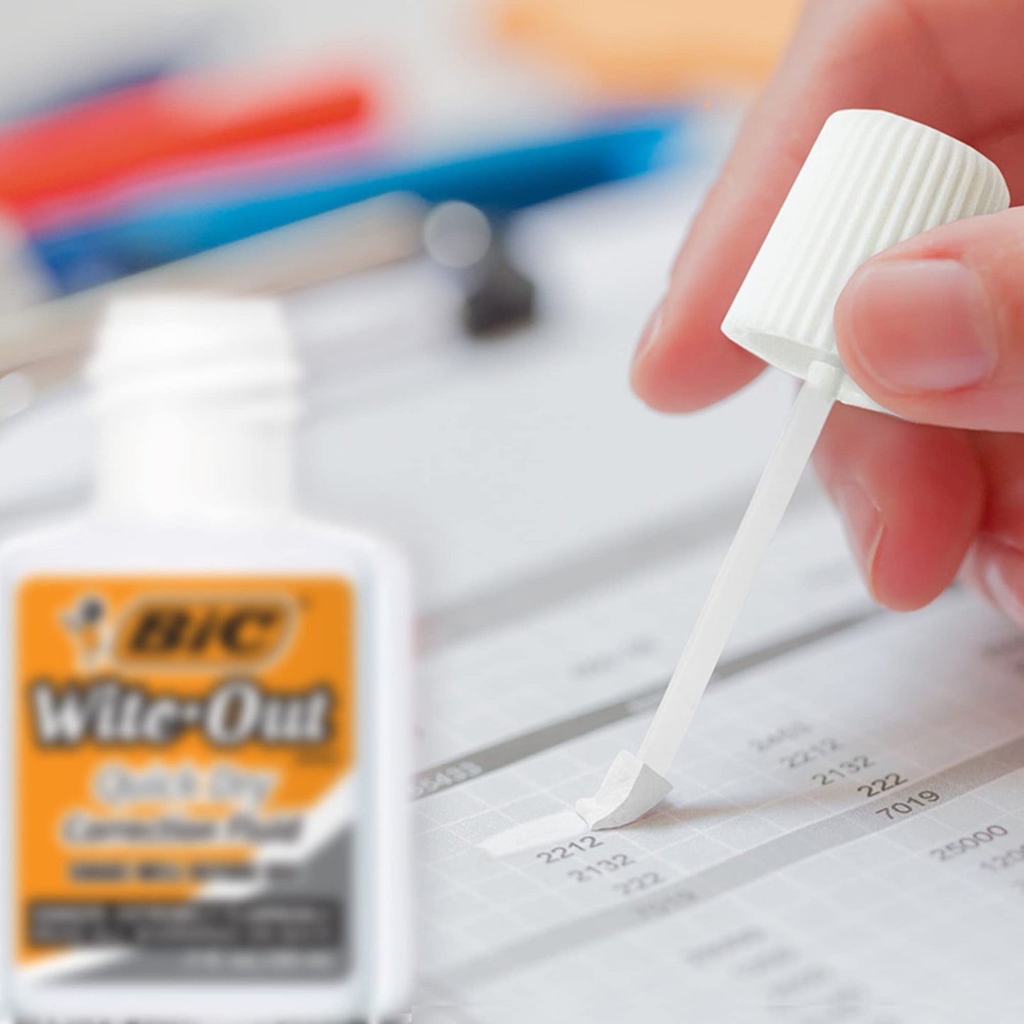 BIC Wite-Out Brand Quick Dry Correction Fluid, 20 ml, White, 12-Count
