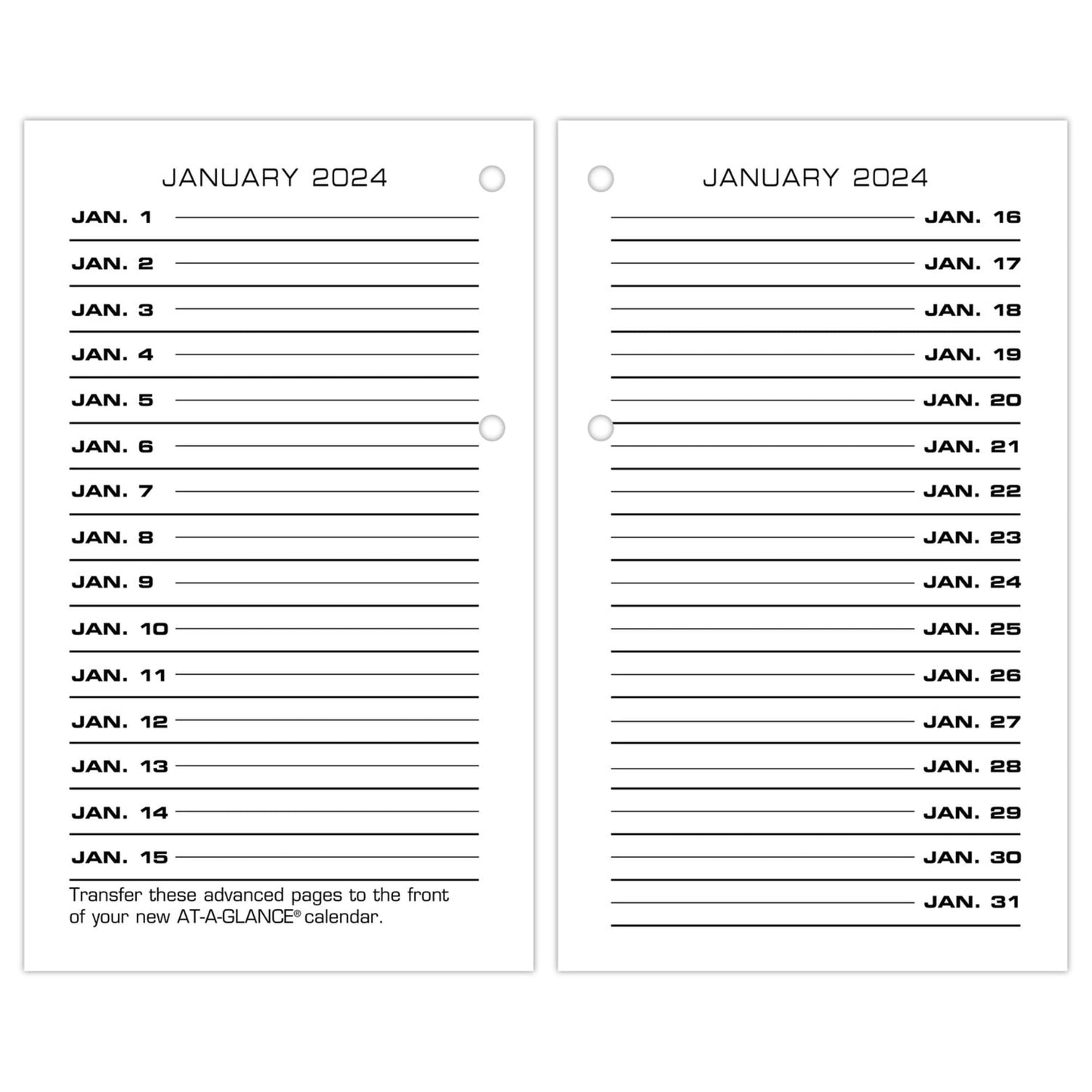 AT-A-GLANCE 2023 Daily Desk Calendar Refill, Standard, 3-1/2" x 6", Loose Leaf, Monthly Tabs (E01750)