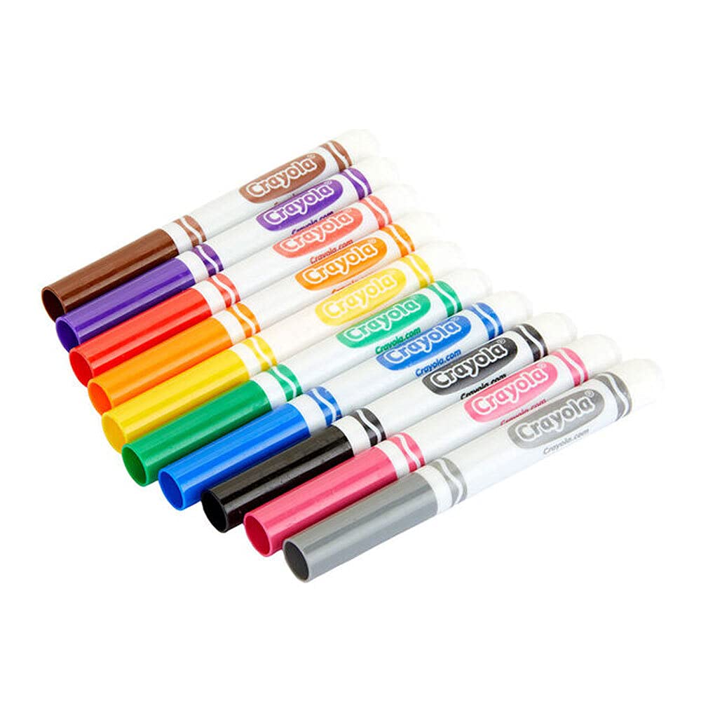 Crayola Broad Line Markers, Classic Colors 10 Each, 10 Count (Pack of 1)