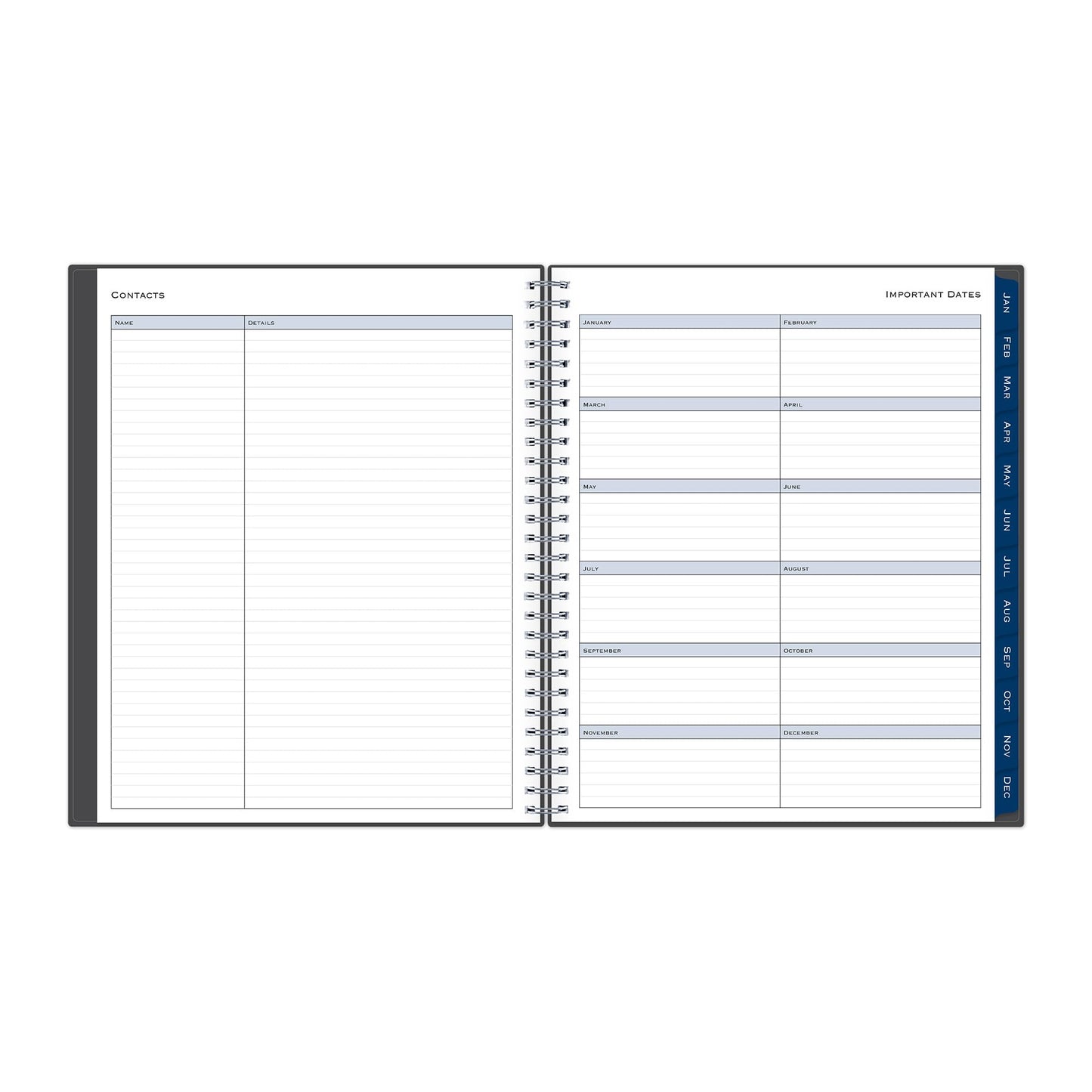 2025 Blue Sky Monthly Planning Calendar, 8" x 10", Passages Charcoal Gray, January to December