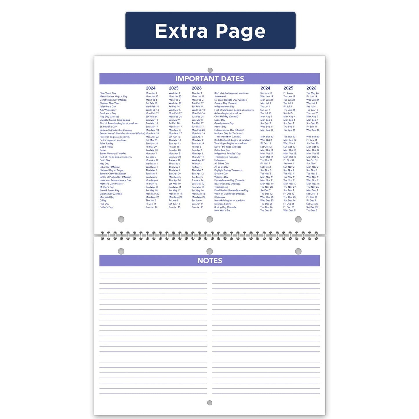 AT-A-GLANCE 2024 Wall & Desk Calendar, 8-1/2" x 11", Small, Unruled Blocks, Spiral Bound, Monthly (PM1702824)
