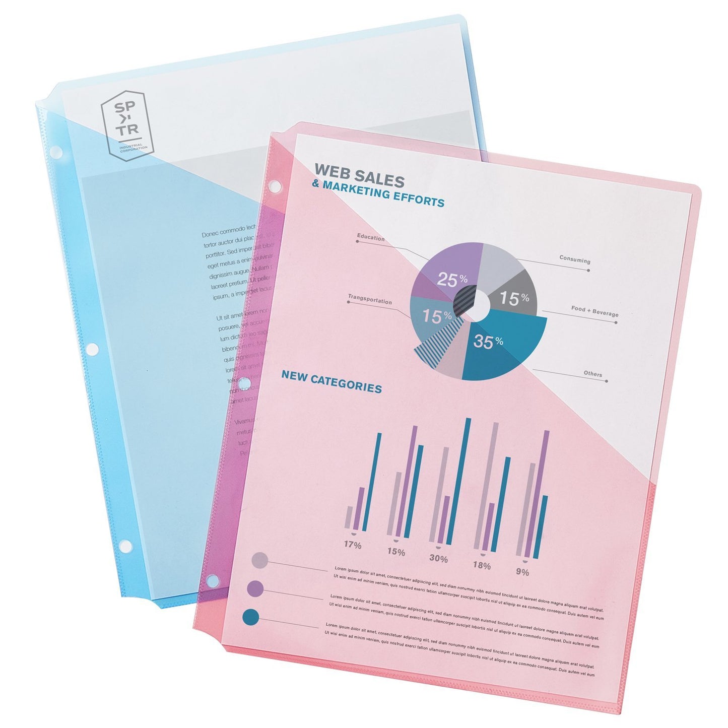 Avery Binder Pockets, Assorted Colors, 8.5" x 11", Acid-Free, Durable, 5 Slash Jackets (75254)