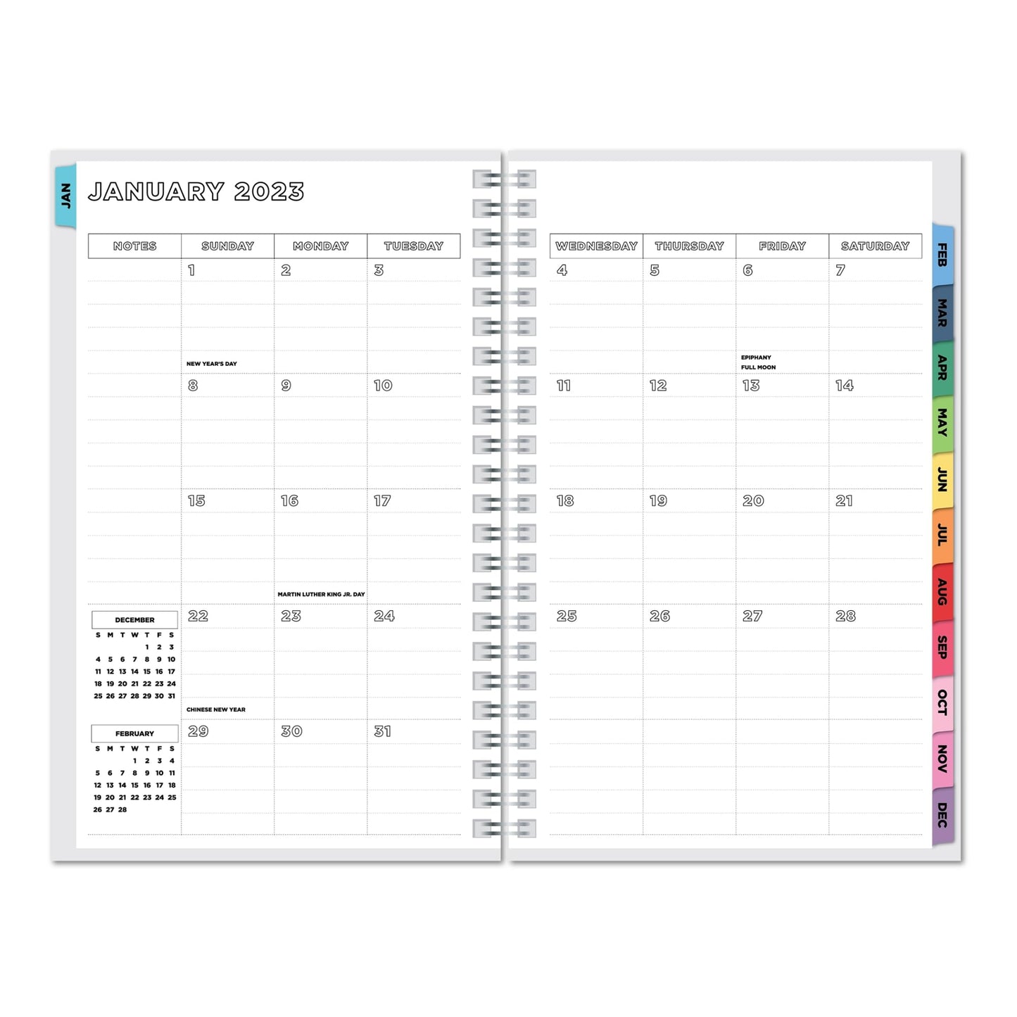Office Depot� Brand Weekly/Monthly Planner, 5" x 8", Color Wheel, January to December 2023, OD23-SPR-095