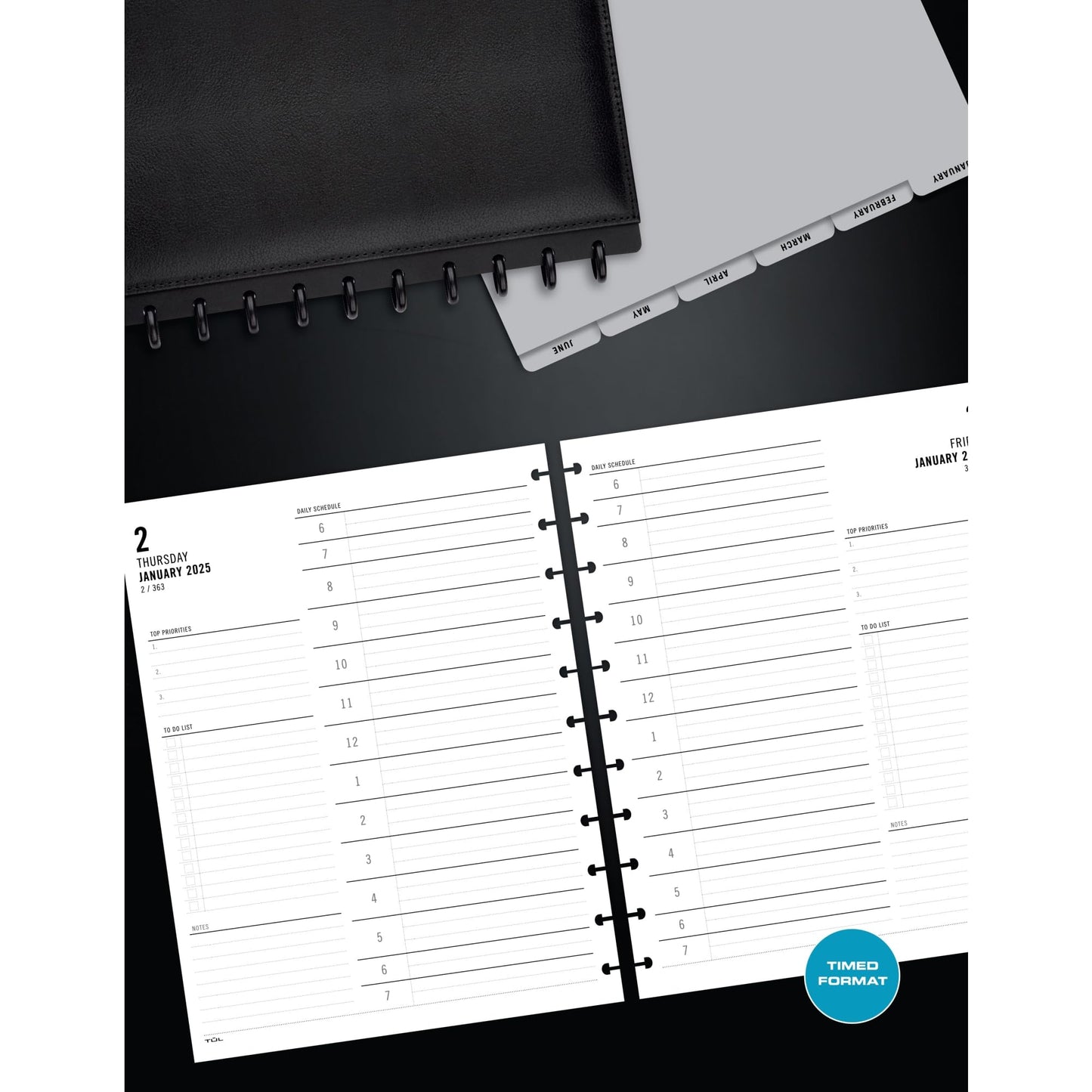 2025 TUL® Discbound Daily Planner Refill Pages, Letter Size, January To December