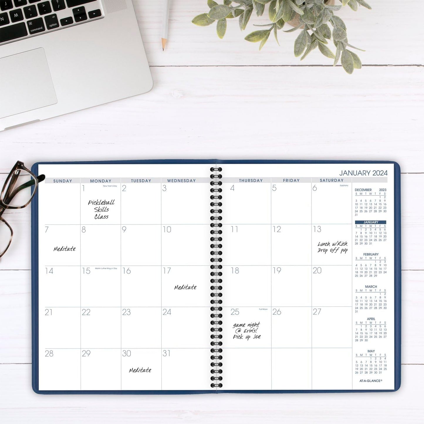 AT-A-GLANCE 2025 Planner, Monthly, 7" x 8-3/4", Medium, Fashion, Blue (701242025)
