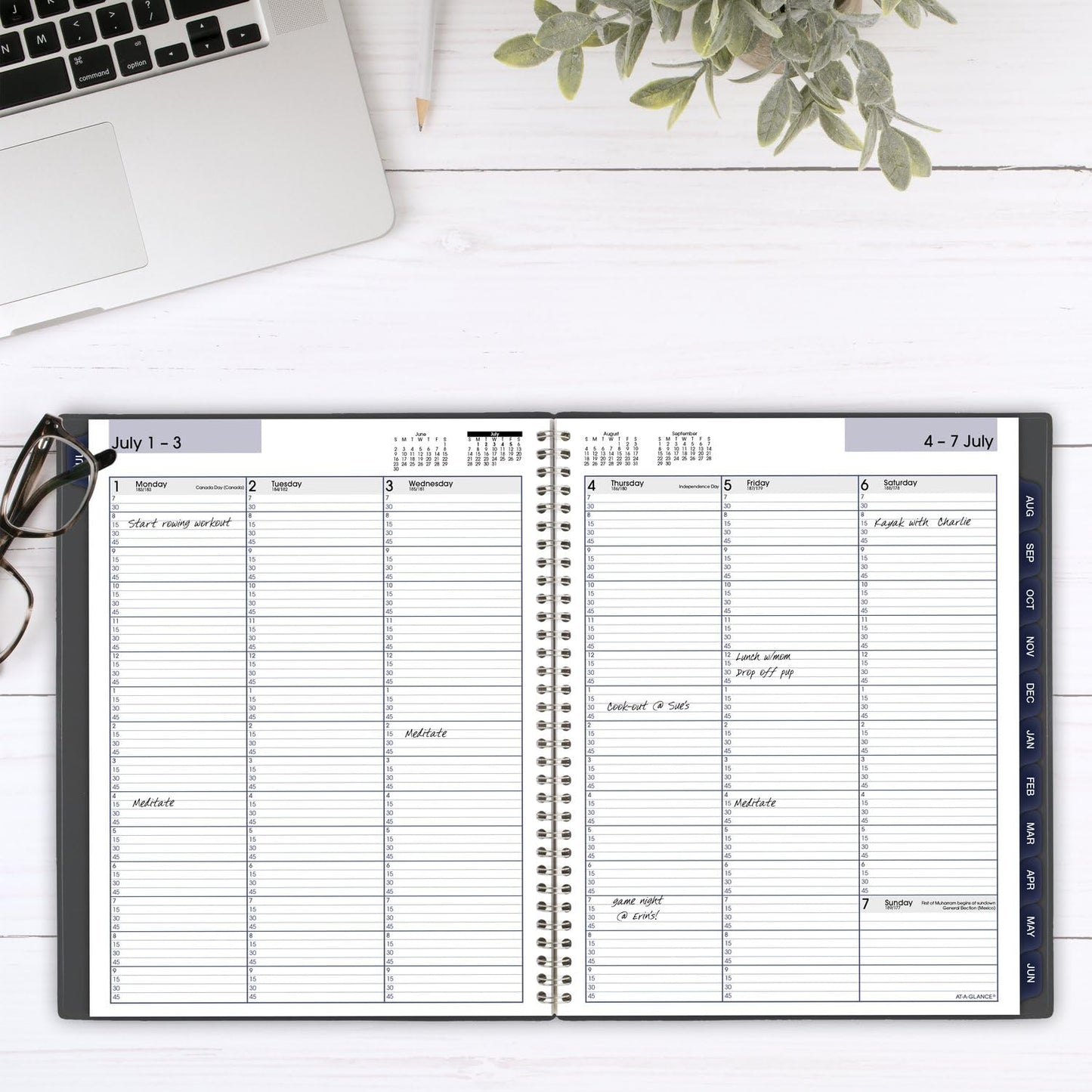 AT-A-GLANCE Planner 2024-2025 Academic, Weekly & Monthly Appointment Book, 8-1/2" x 11", Large, DayMinder, Charcoal (AYC52045)