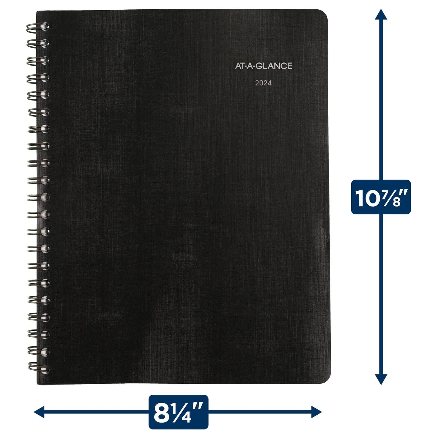 AT-A-GLANCE 2024 Weekly & Monthly Planner, 8" x 11", Large, QuickNotes, Black (7603520524)