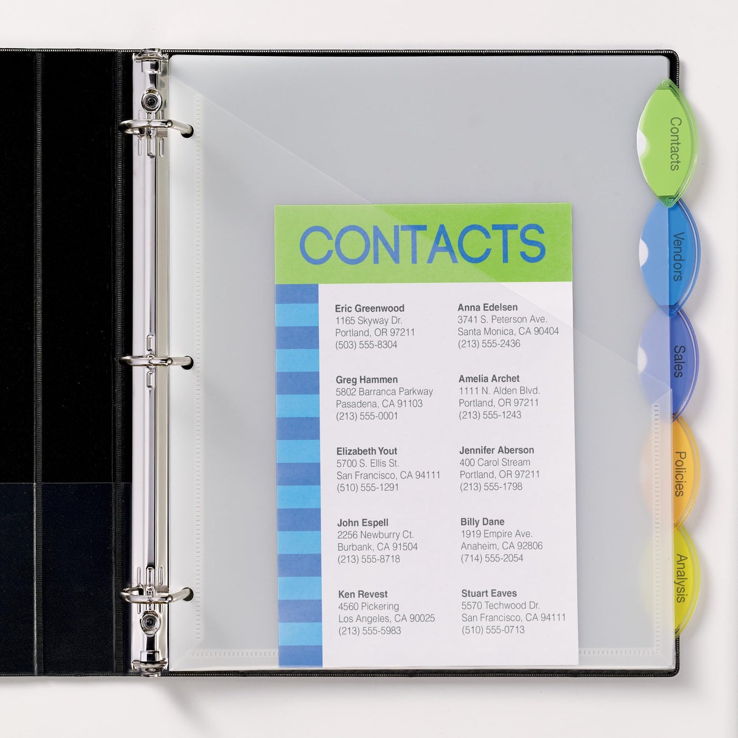 Avery Insertable Style Edge Pocket Plastic Dividers for 3 Ring Binders, 5 Tab Set, Multicolor, Works with Sheet Protectors, 1 Set (11292)