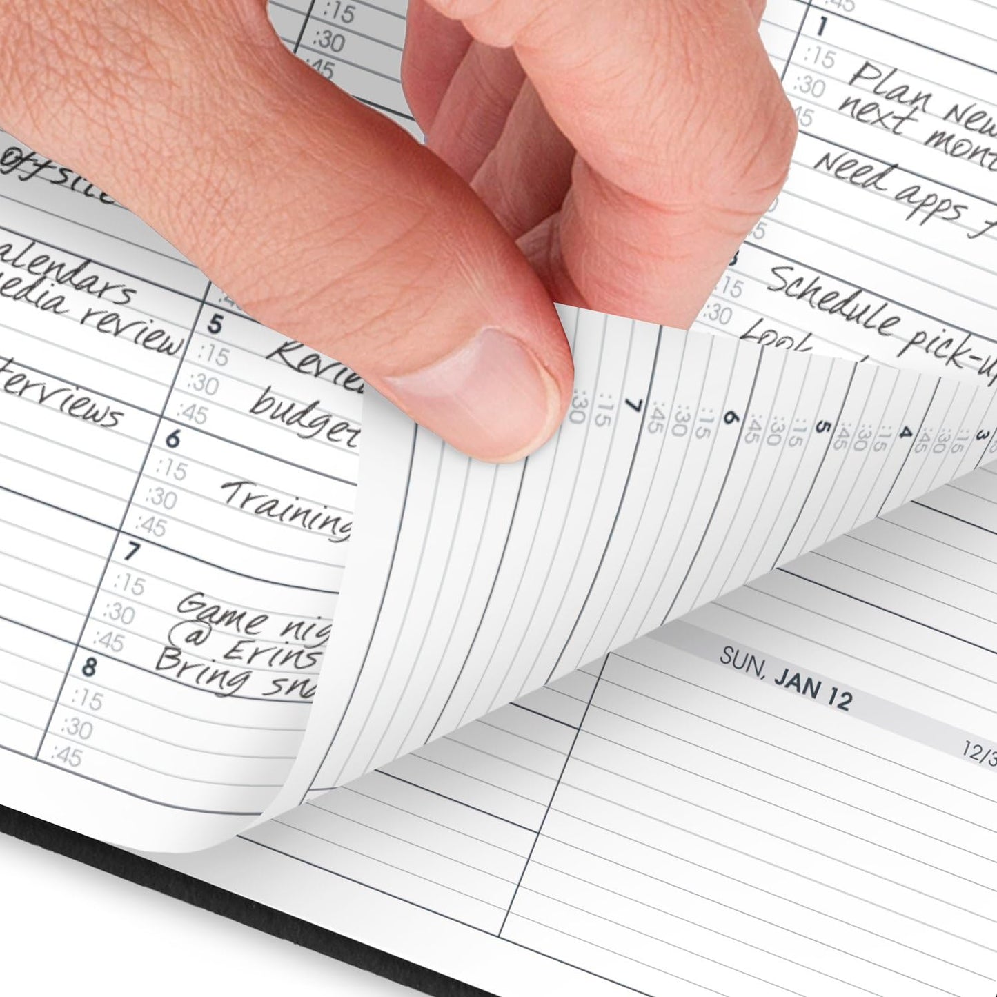 AT-A-GLANCE 2025 Appointment Book Planner, Weekly, 7" x 8-3/4", Medium, Quarter-Hourly, Black (709510525)