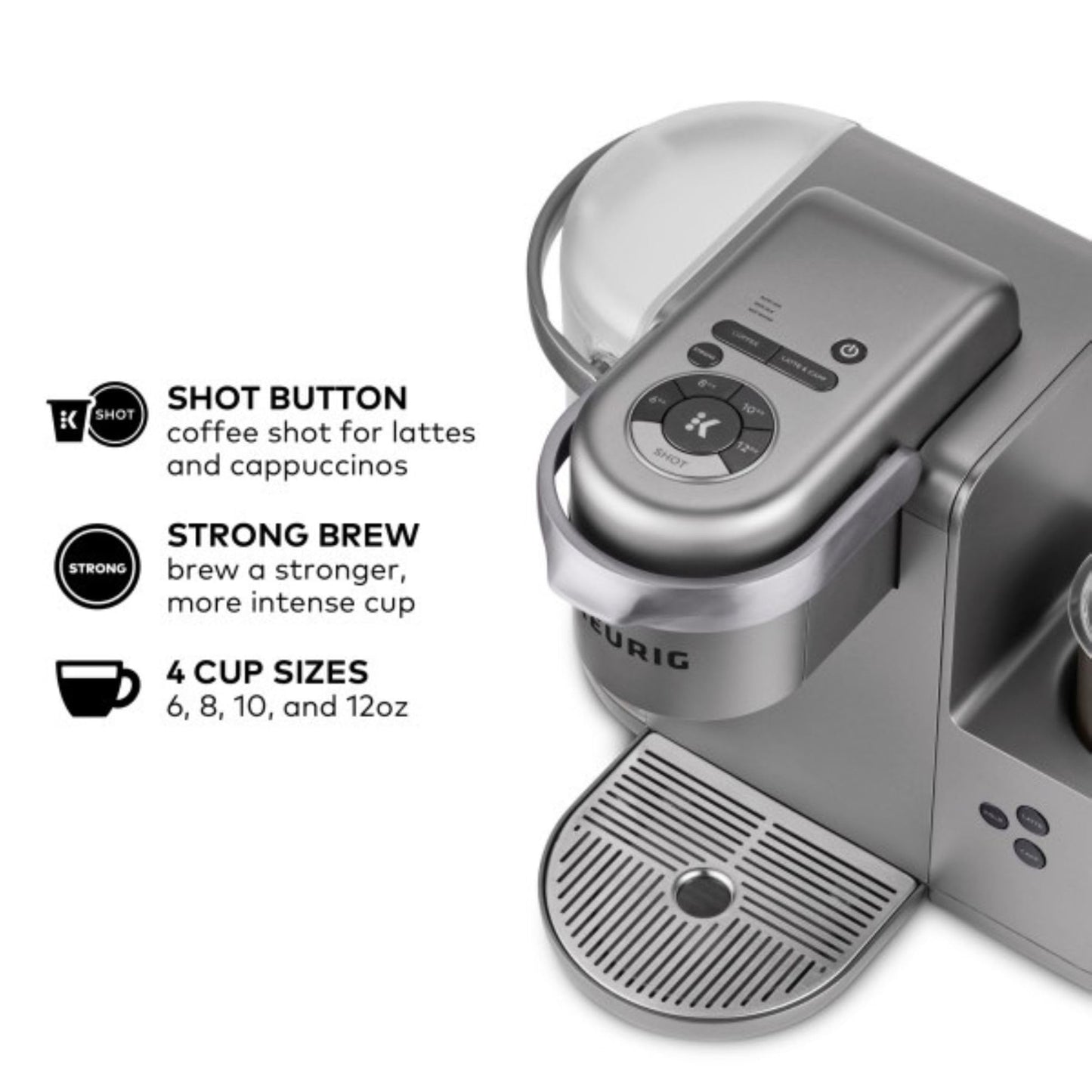 Keurig K-Cafe Special Edition Single Serve K-Cup Pod Coffee, Latte and Cappuccino Maker, Comes with Dishwasher Safe Milk Frother, Nickel