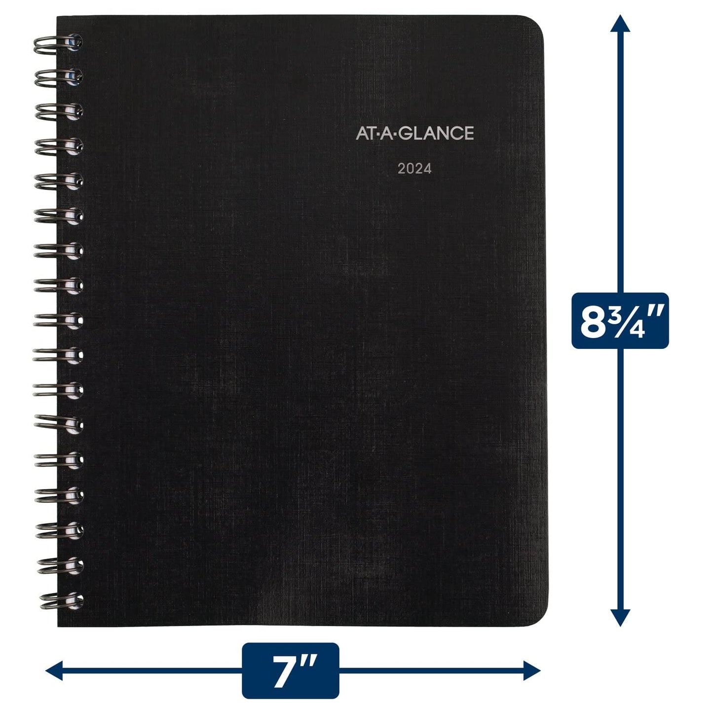 AT-A-GLANCE 2024 Weekly & Monthly Planner, 6-1/2" x 8-3/4", Medium, QuickNotes, Black (7602520524)