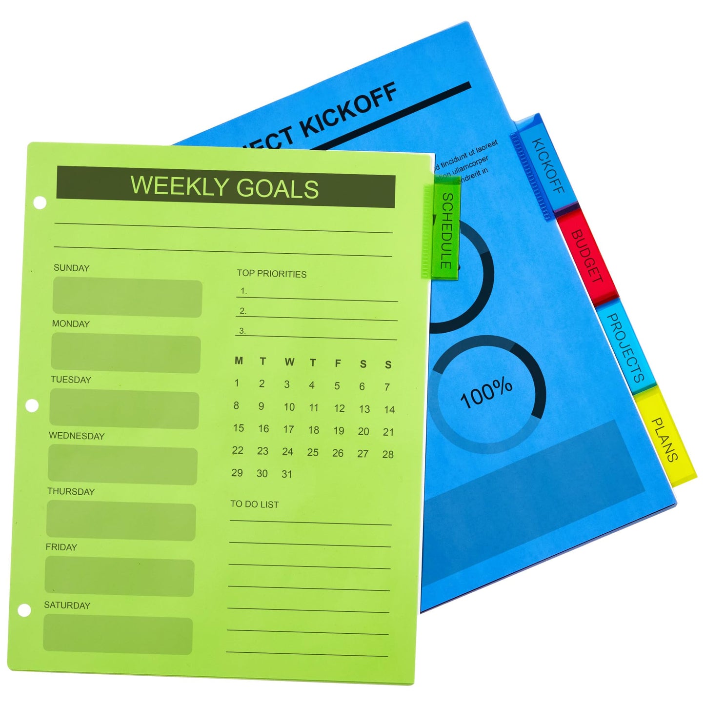 Avery Dividers for 3 Ring Binders, 5-Tab Binder Dividers, Plastic Binder Dividers, Insertable Big Tabs, Multicolor, 1 Set (11900) (Pack of 2)