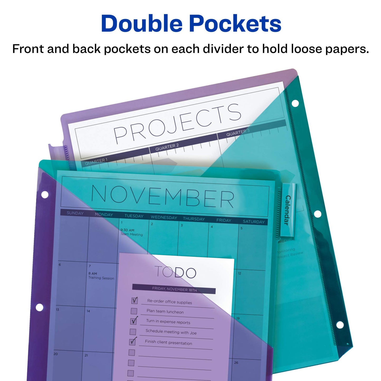 Avery Big Tab 2-Pocket Dividers, 8-Tab, Two-Tone (11983)