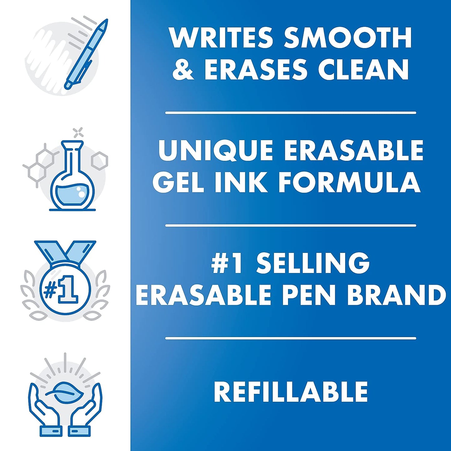 Pilot 77335 Refill for FriXion Erasable Gel Ink Pen, Assorted, 3/Pk