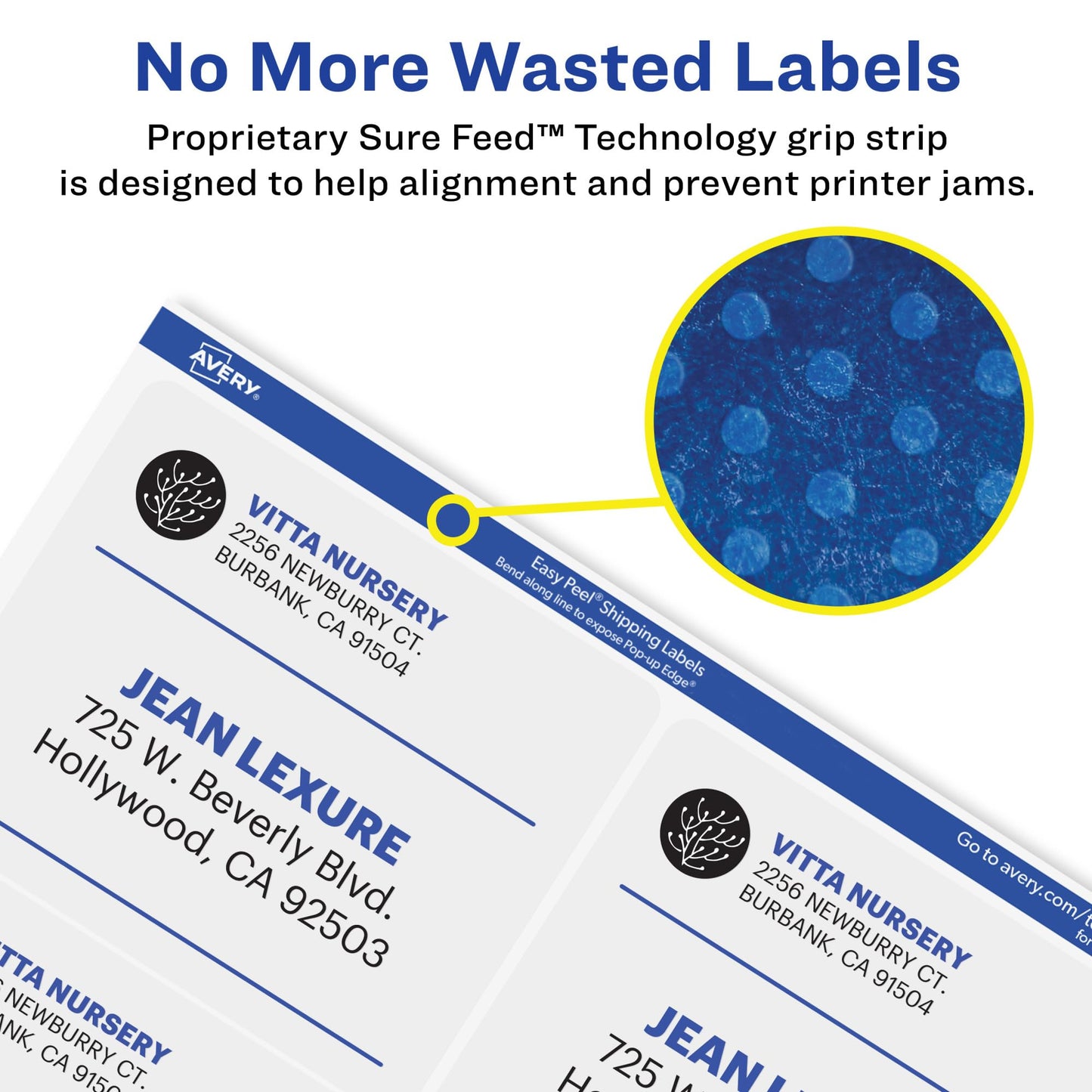 Avery Printable Shipping Labels with Sure Feed, 2" x 4", Matte Clear, 100 Blank Mailing Labels (15663)