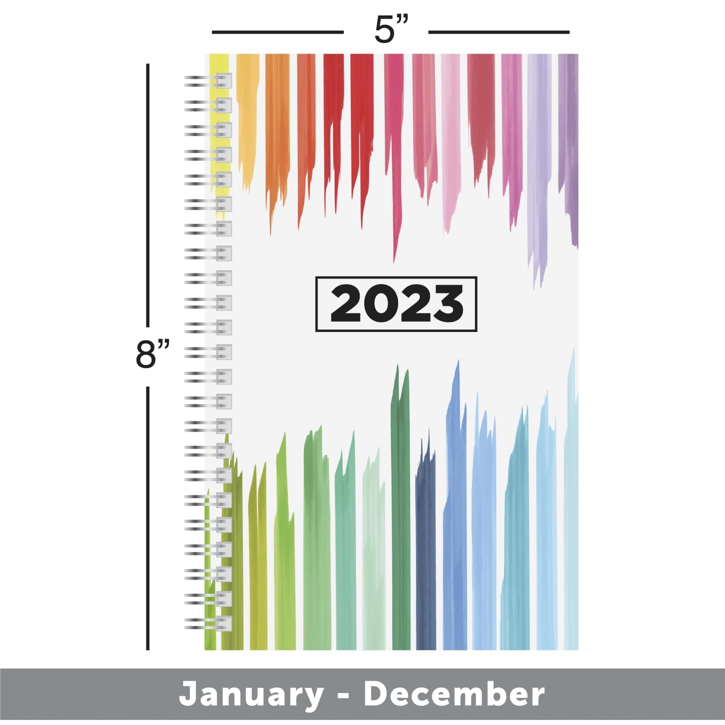Office Depot� Brand Weekly/Monthly Planner, 5" x 8", Color Wheel, January to December 2023, OD23-SPR-095