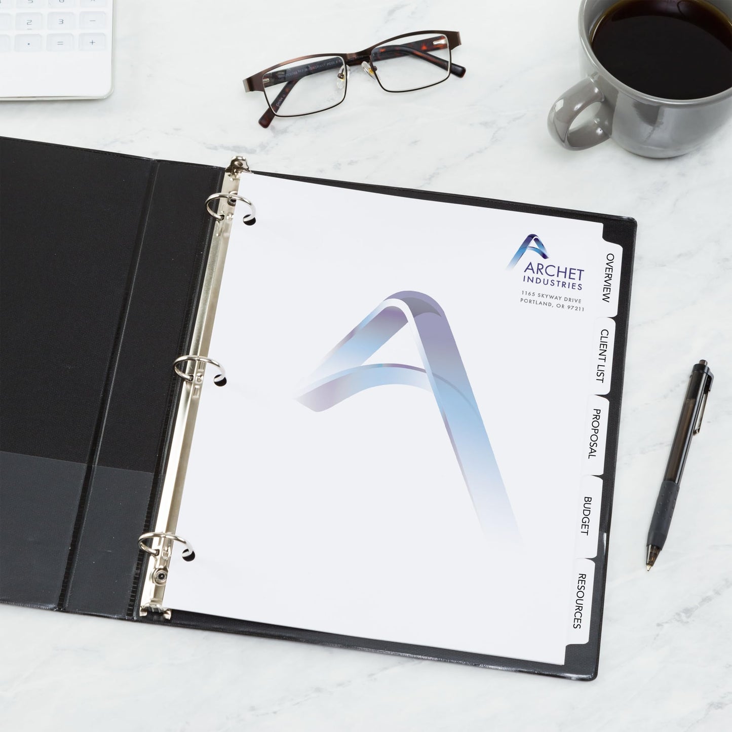 Avery 5-Tab Print-On Binder Dividers, White Tabs, 25 Sets (11517)