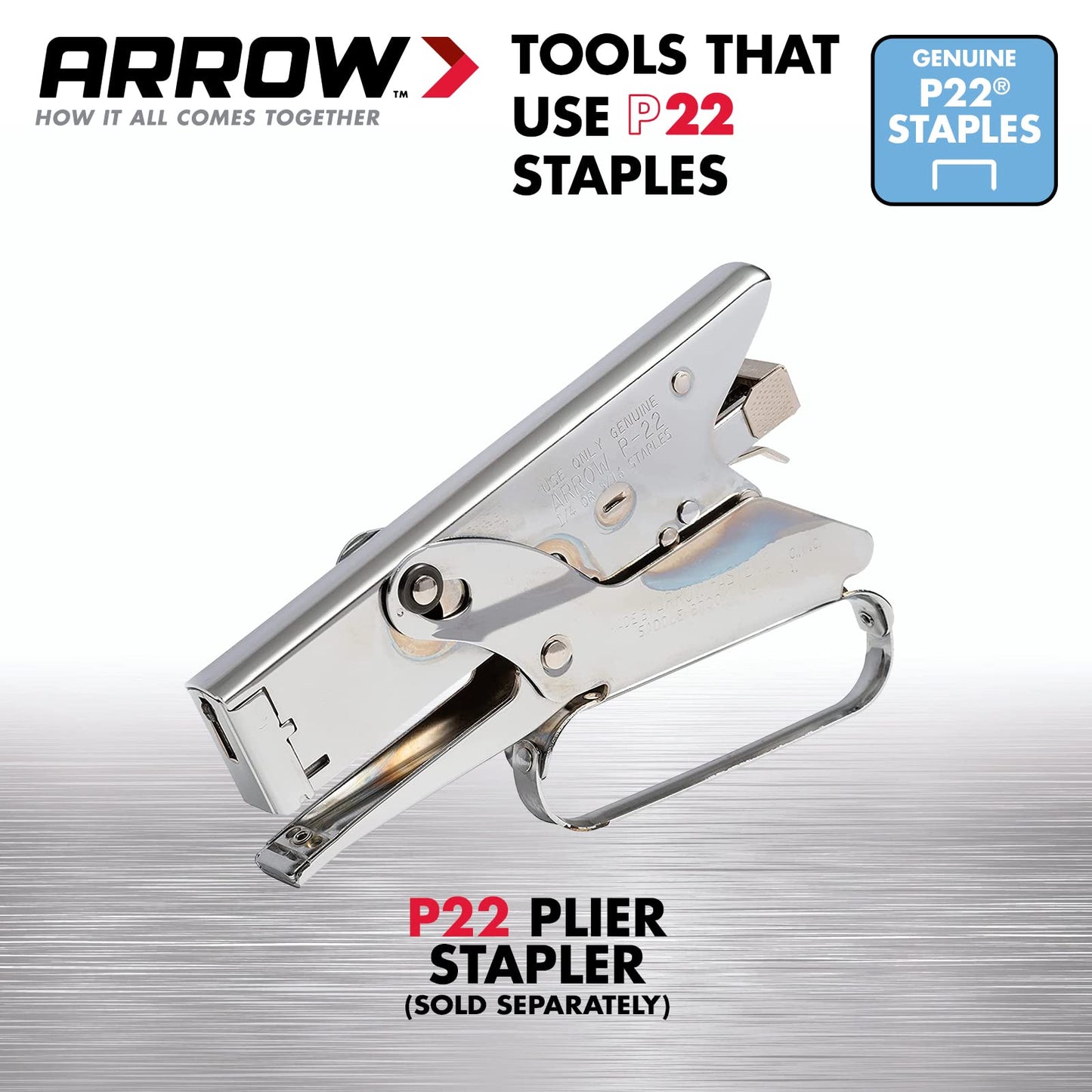 Arrow 225 Heavy Duty P22 Staples for Use with Plier-Type Paper and Bag Staplers in Restaurants, Offices, Classrooms, 5050-Pack, 5/16-Inch Leg Length, 7/16-Inch Crown Width