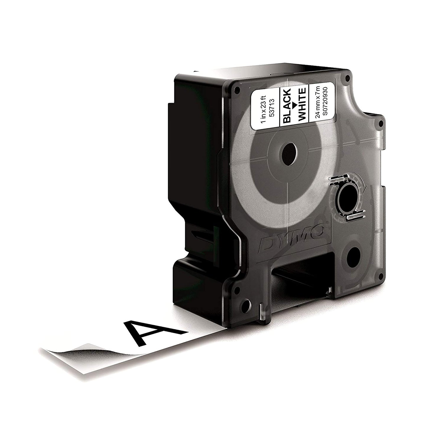 DYMO 53713 D1 High-Performance Polyester Removable Label Tape, 1" x 23 ft, Black on White
