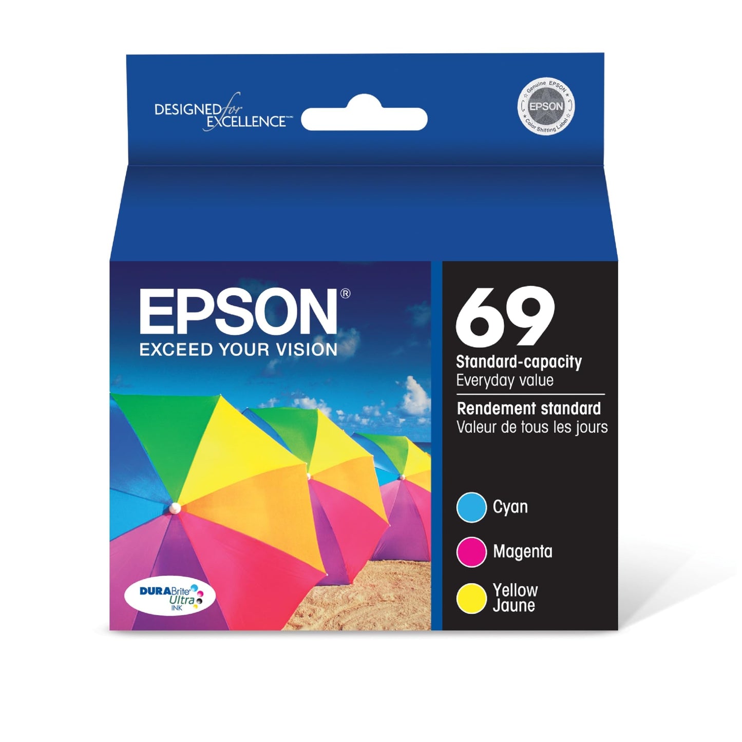 EPSON 69 DURABrite Ultra Ink Color Combo Pack (3 CYAN/MAGENTA/YELLOW) EXP 07.2023
