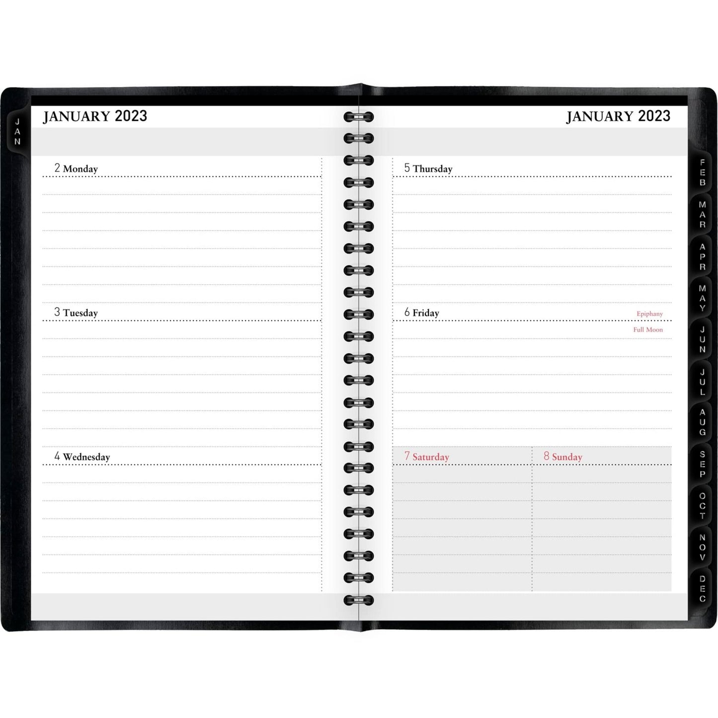 Office Depot� Brand Weekly/Monthly Planner, 5" x 8", Black, January To December 2023, OD711400