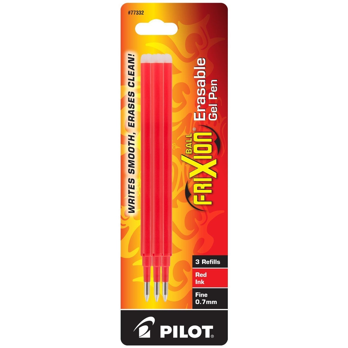 Refill for Pilot FriXion Erasable FriXion Ball, FriXion Clicker and FriXion LX Gel Ink Pens, Fine Point, Red Ink, 3/Pack