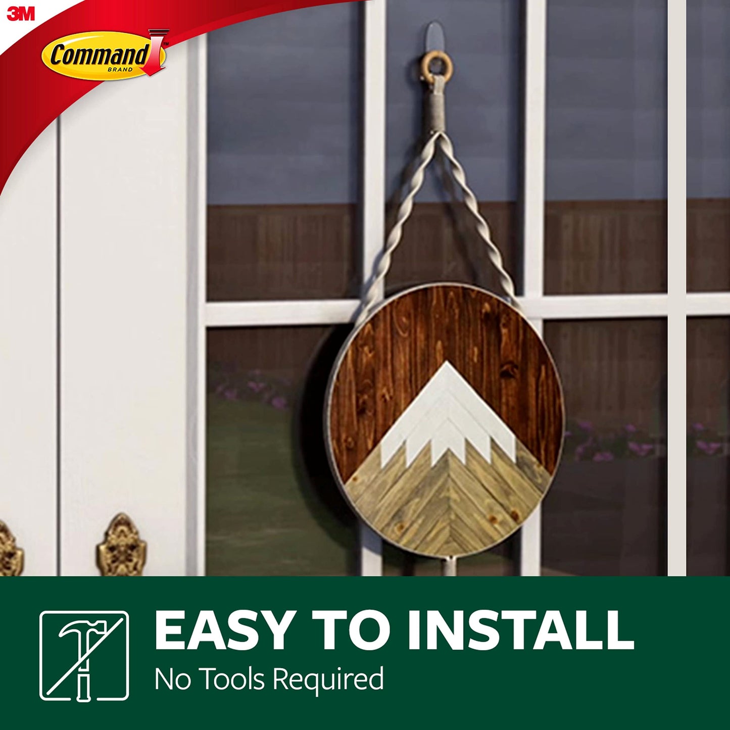 Command Outdoor Large Window Hook, Clear, 1-Hook, 2-Strips, Decorate Damage-Free