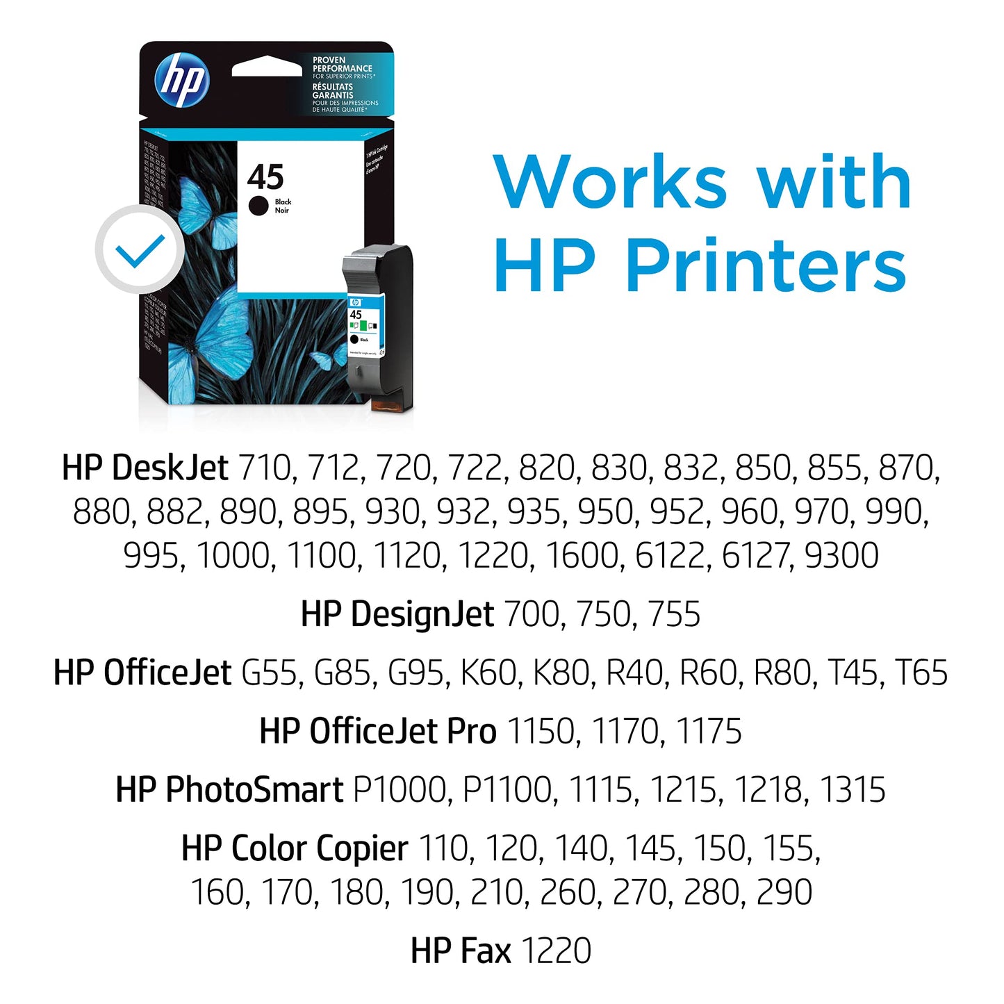 HP Original HP 45 Black Ink Cartridge |51645A -exp 09/2010