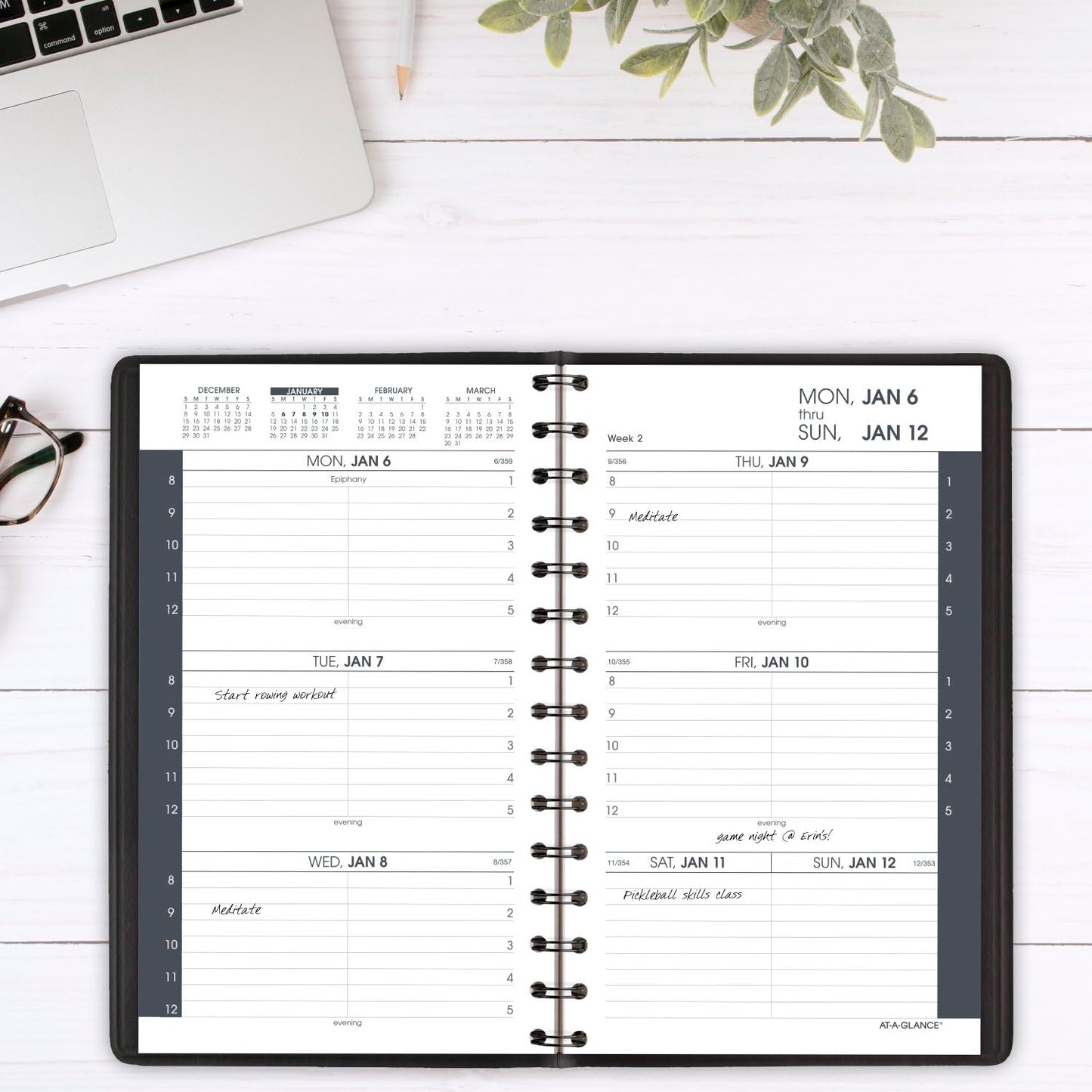 AT-A-GLANCE 2025 Appointment Book Planner, Weekly, 5" x 8", Small, 12 Months, Black (700750525)