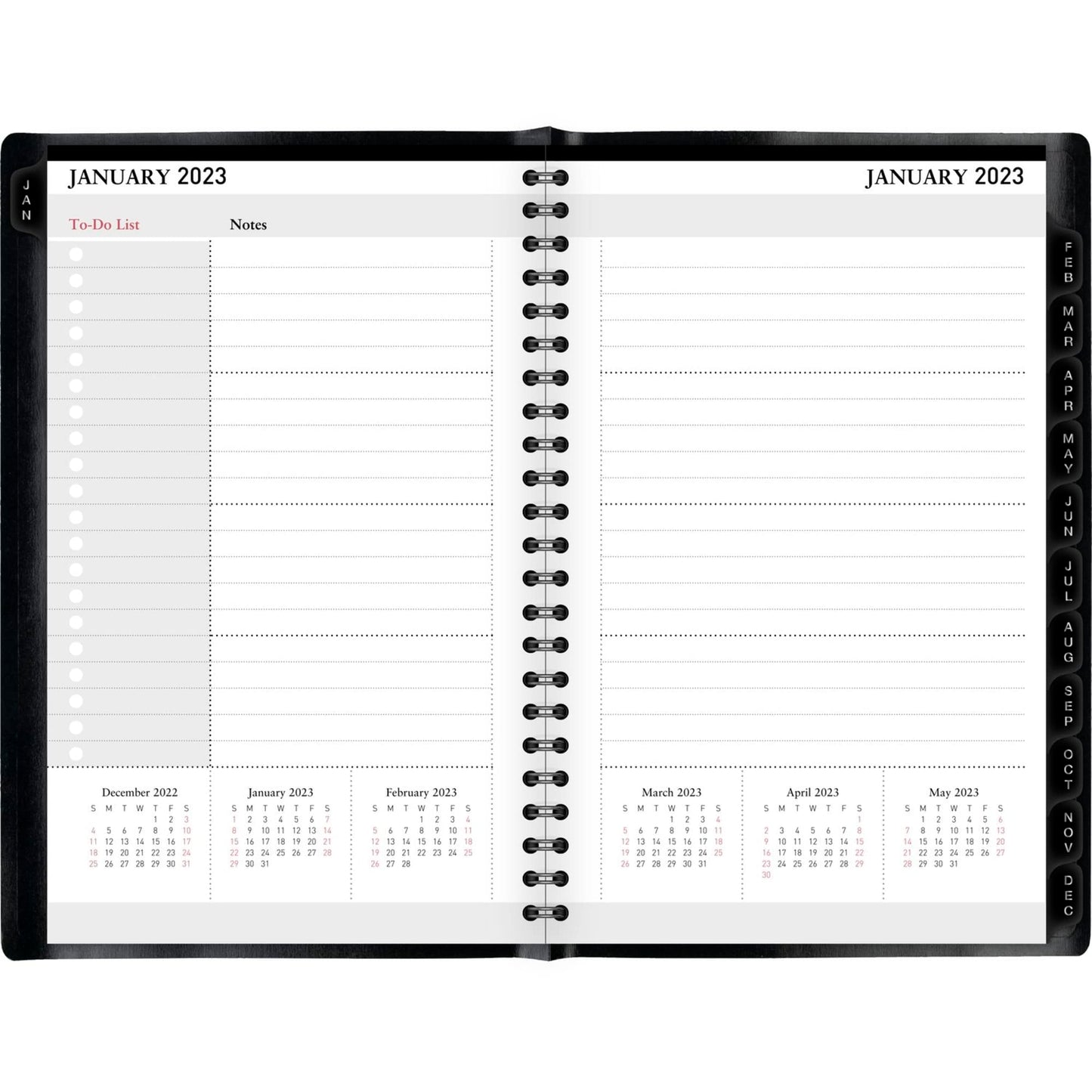 Office Depot� Brand Weekly/Monthly Planner, 5" x 8", Black, January To December 2023, OD711400