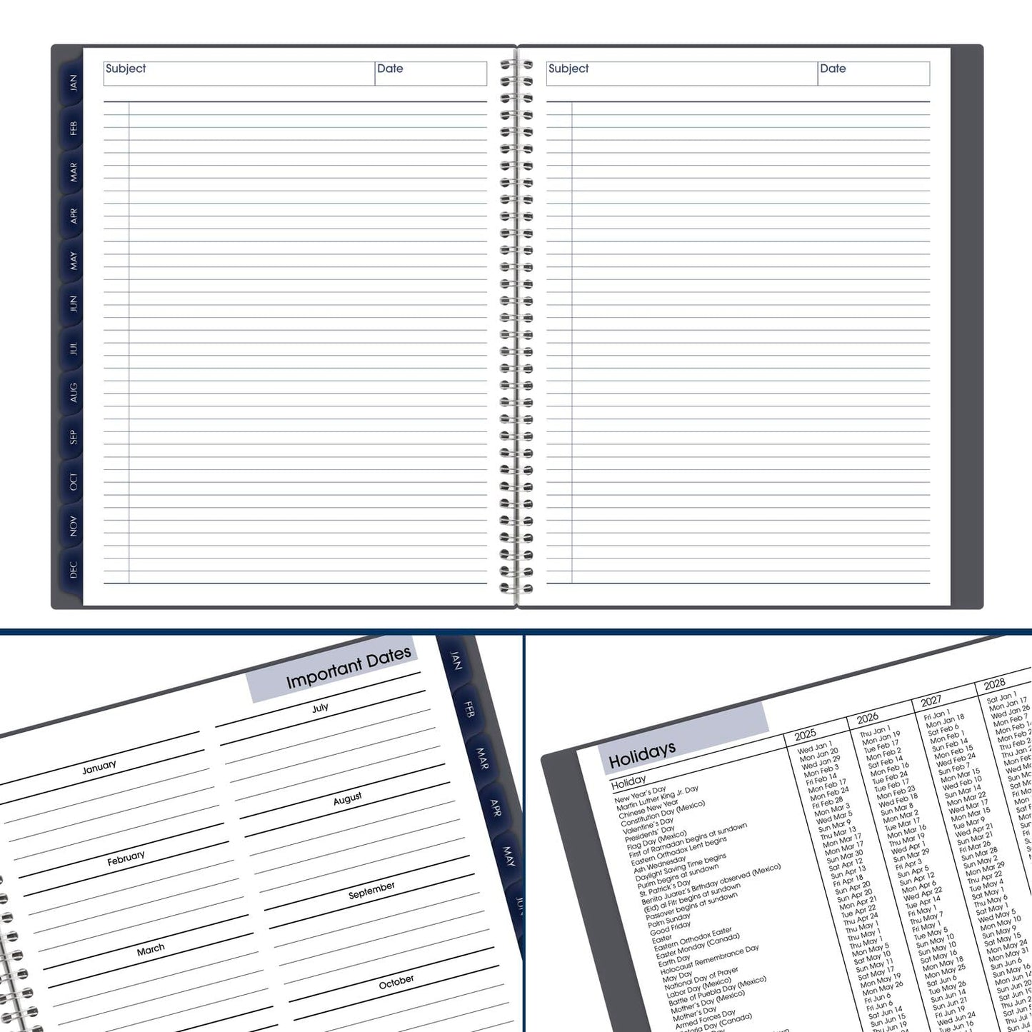 AT-A-GLANCE 2025 Planner, Monthly, 8-1/2" x 11", Large, DayMinder, Gray (GC4700725)