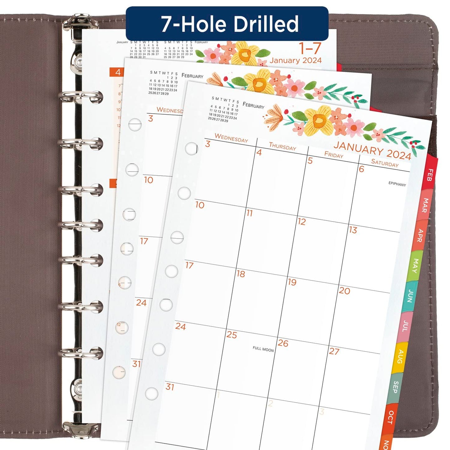 AT-A-GLANCE 2024 Weekly & Monthly Planner Refill, 52122 Day-Timer, 5-1/2" x 8-1/2", Size 4, Desk Size, Kathy Davis (KD81-285Y-24)