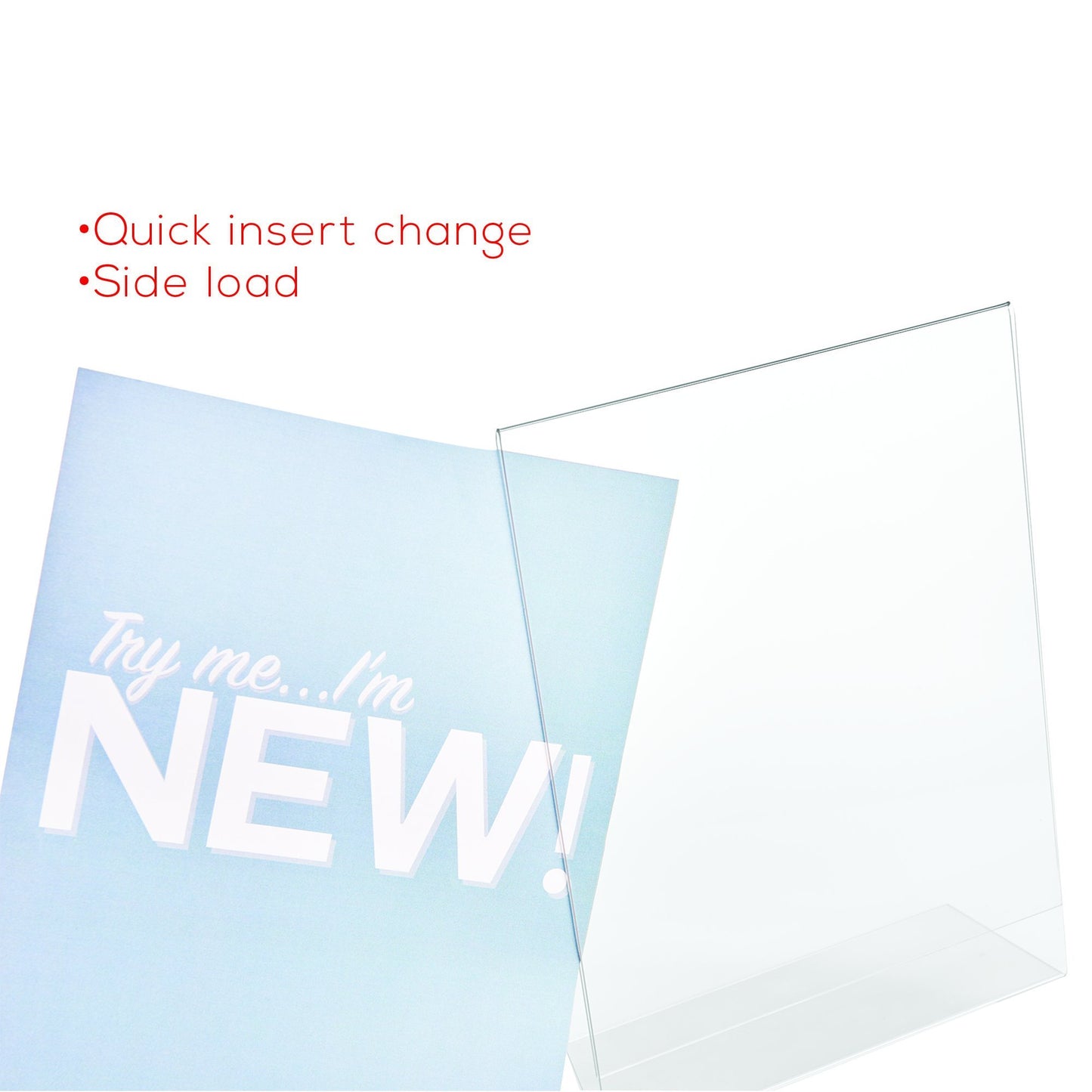 deflecto Classic Image Slanted Sign Holder, Portrait, 8.5 x 11 Insert, Clear