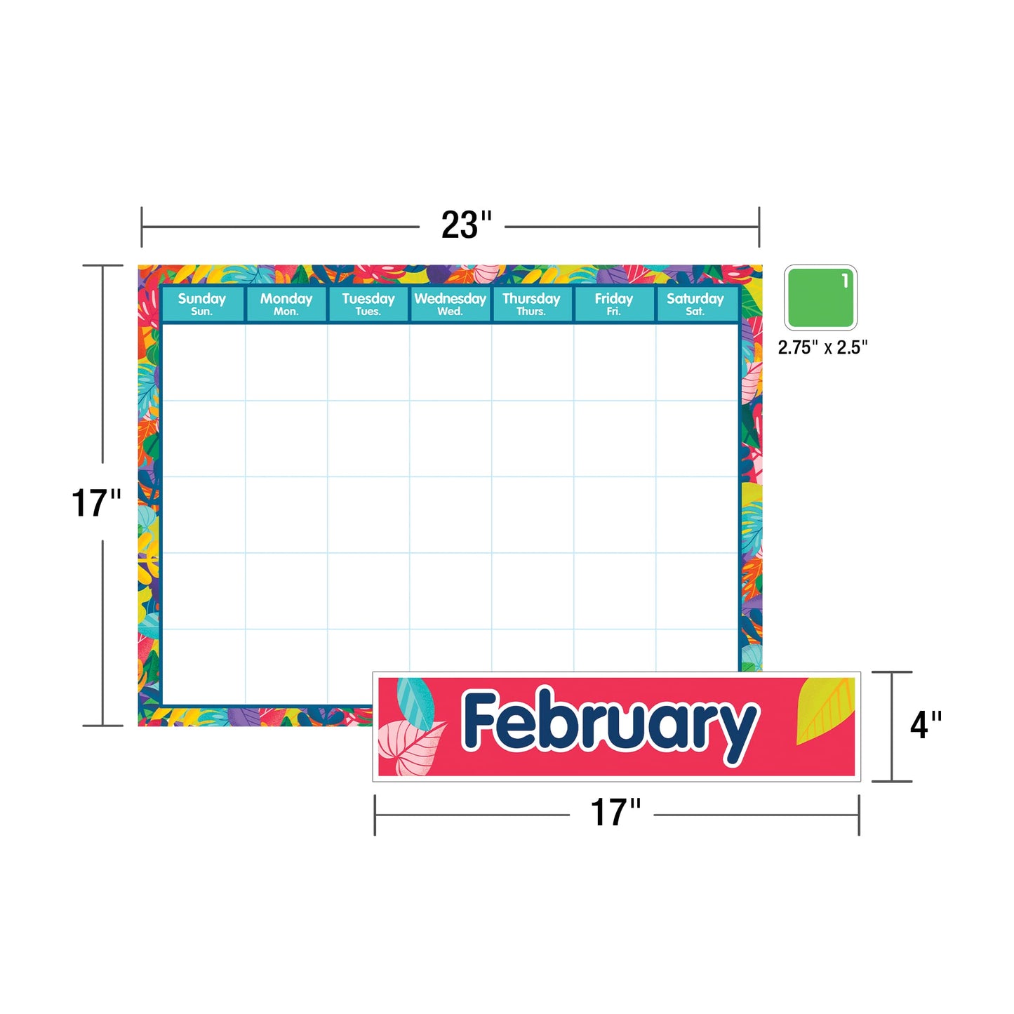 Carson Dellosa Education 1 World Calendar Bulletin Board Set, Multicolor